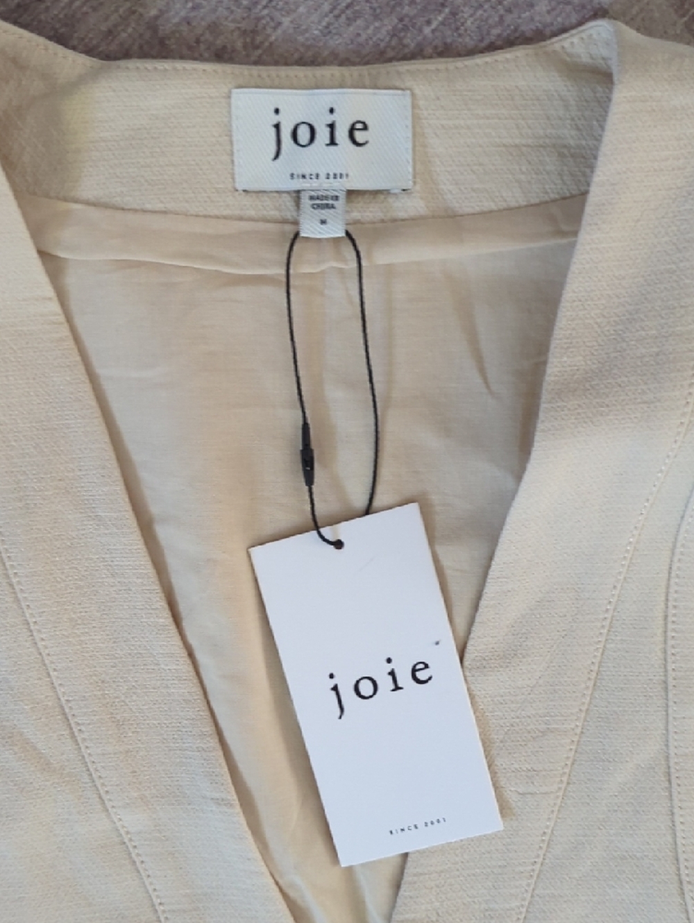 Joie Cream Textured Open-Front Vest - Picture 4 of 5